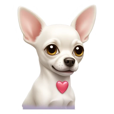 White Chihuahua with a heart sticker