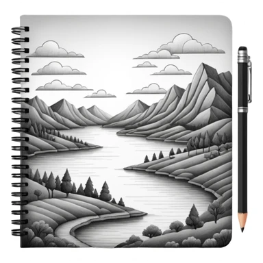 a pencil drawing in a notebook  sticker