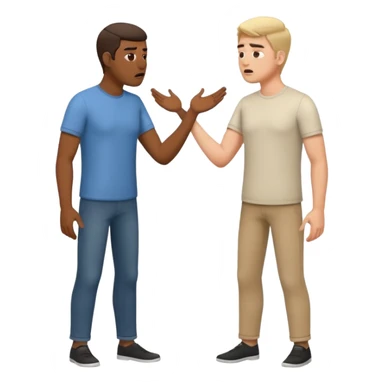 two men arguing full body sticker