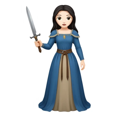 medieval woman holding a knife sticker