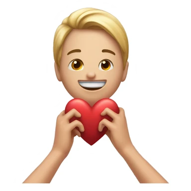 Cara enamorada haciendo corazón con las manos  sticker