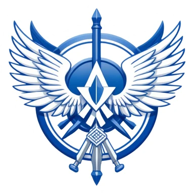 Survey Corps logo from Attack on Titan, Wings of Freedom emblem, overlapping blue and white wings sticker