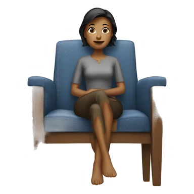 woman sitting on a chair sticker
