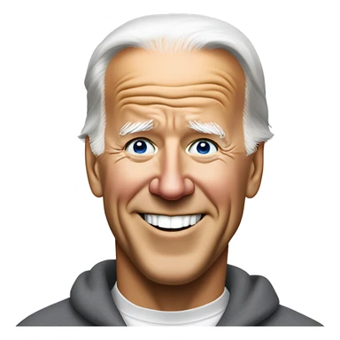 Joe Biden wearing an oversized sweatshirt that has printed on it, “I answered all the questions”.   There is a gold star above and to the right of the words sand underneath it are the words , “ good job” in cursive font.  sticker
