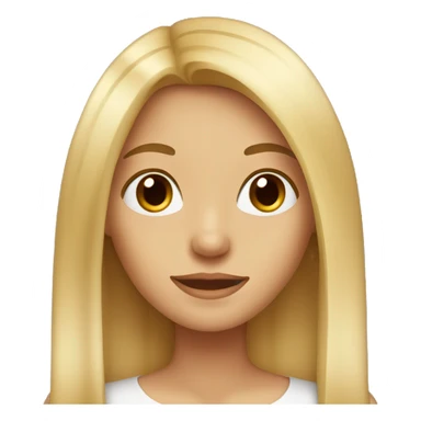 Blonde girl with brown eyes with long and straight hair sticker