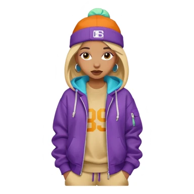 Emoji one girl hip hop  sticker