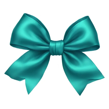 Realistic teal silk bow sticker