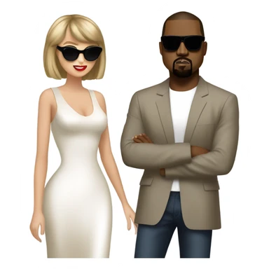 kanye west and taylor swift sticker