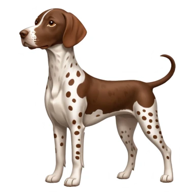white and orange spotted german short haired pointer sticker
