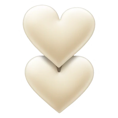 Two hearts, Beige bigger, white smaller sticker