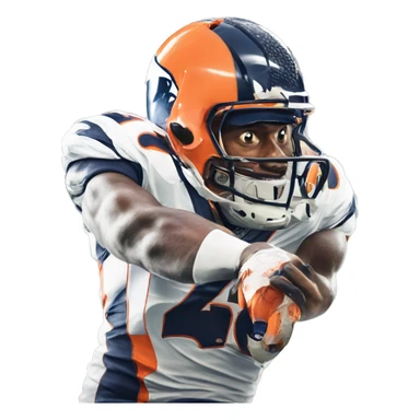 NFL football player, Denver broncos, in the end zone  sticker