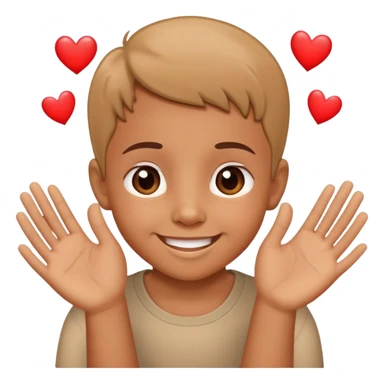 child saying I love you to family with hearts and smiling faces, warm and loving sticker