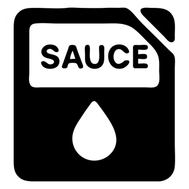 A sauce in a fast food packaging sticker