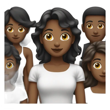 cinq personnes noires derrière une femme blanche sticker