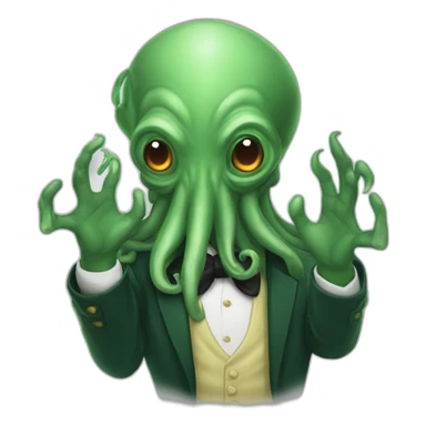 Fancy Human cthulhu salute with hand sticker