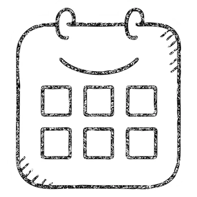 hand-drawn outlined icon logo for an open source self-hosted calendar app, inspired by Fantastical, playful calendar page sticker