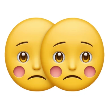 two emojis not happy stuck together no pink cheeks only two  sticker