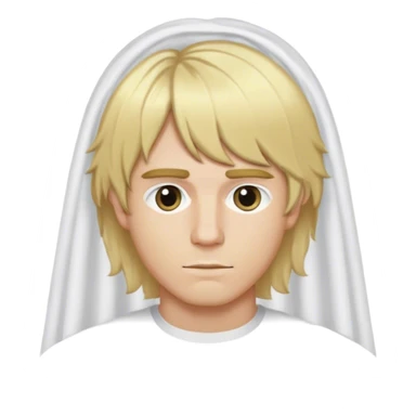 blonde male hair curtain bangs style with middle part sticker