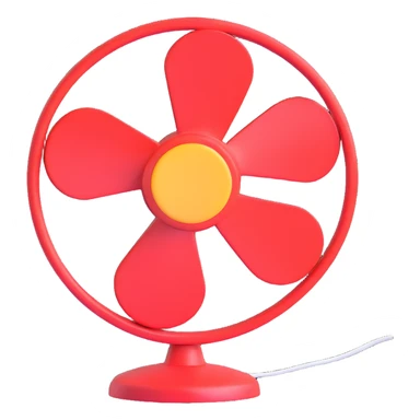 electric fan, playful, rounded, shiny sticker