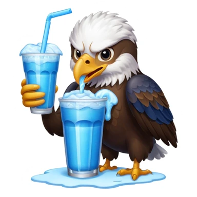 eagle drinking slushy sticker