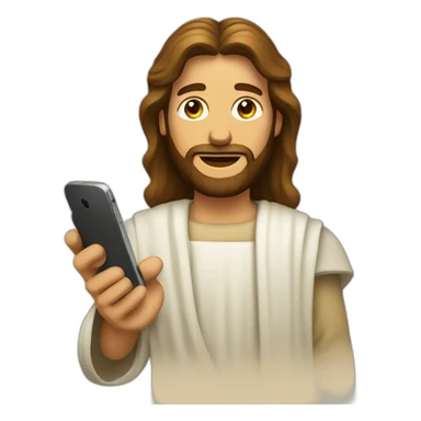 jésus avec un téléphone sticker