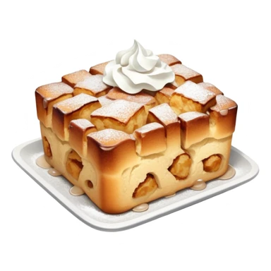  Cinnamon bread pudding dusted with powdered sugar sticker