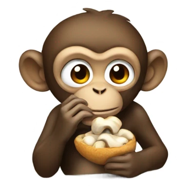 Monkey eating mushrooms  sticker