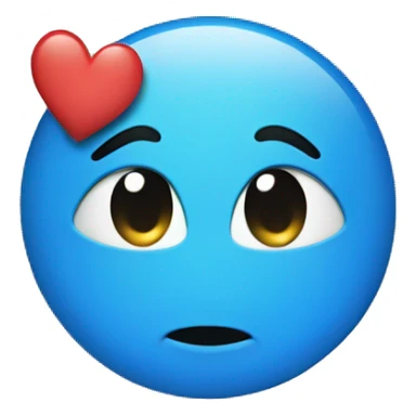 A kissy face with a blue heart sticker