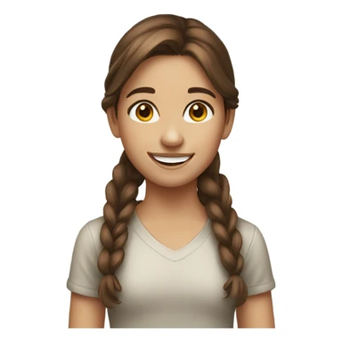 brown haired girl portrait smile sticker