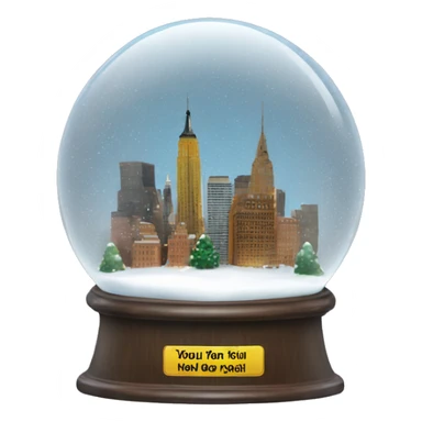new york city snow globe, 4k, no background sticker