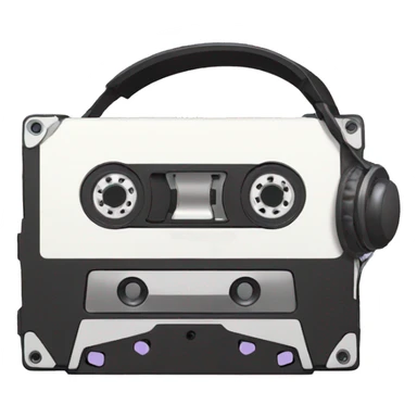 Cassette tape and headphones sticker
