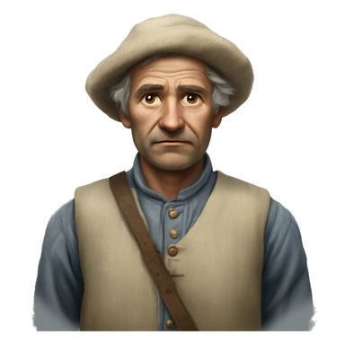 peasant in an old shirt during the 1917 revolution in russia photorealistic serious sticker