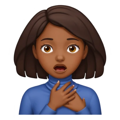 a brown girl choking herself  sticker