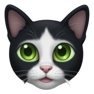 A black cat with big green eyes sticker