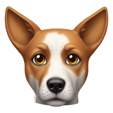 Dog that has ears that looks like a fox's, with one brown and one blue eye and a hoodie put on sticker