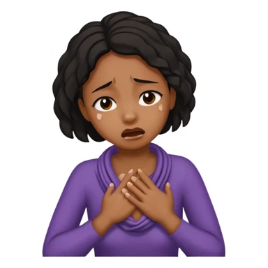 A black girl with her hands around her neck fake strangling herself while crying  sticker