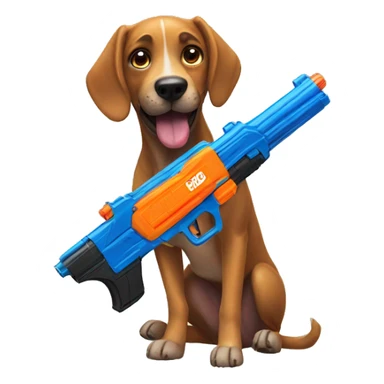 Dog with nerf gun sticker