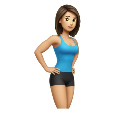 Woman glute muscles, fit Caucasian woman, brunette sticker