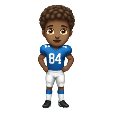 Brown haired boy with football jersey #84 sticker