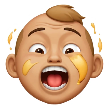 guy emoji choking himself crashing out mouth open sticker