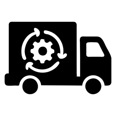 icon for "Supply Chain Experience", modern design, delivery truck sticker