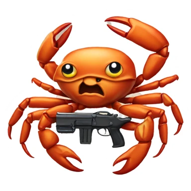 Crab with gun sticker