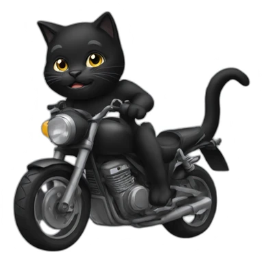 Black cat-moto sticker