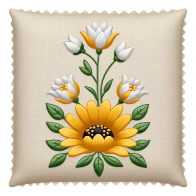 linen cloth with embroidery sticker