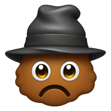 Poop face wearing a hat  sticker