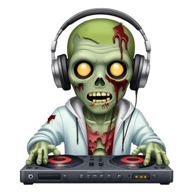 Zombie Dj cartoon sticker