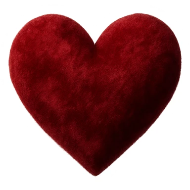 heart with a velvet texture, digital illustration style, no background sticker
