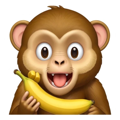 Monkey with banana in mouth sticker