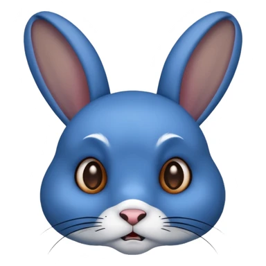 Lapin peur bleu noir sticker
