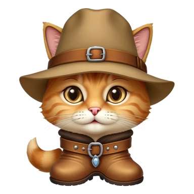 classic Puss in Boots with iconic hat, boots, confident expression sticker